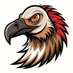 Powerful cartoon vulture head illustration