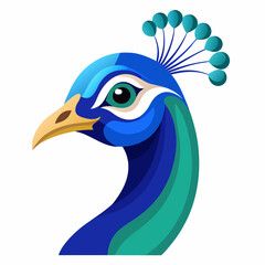 Stylized peacock head profile illustration