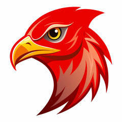 Fiery red eagle head profile logo design