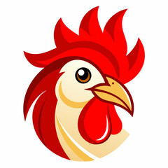 Vibrant rooster head illustration design
