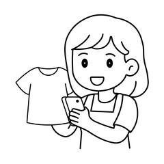 cartoon online selling illustration