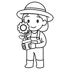 cartoon gardener illustration