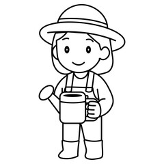 cartoon gardener illustration