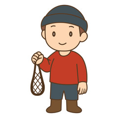 cartoon fisherman illustration