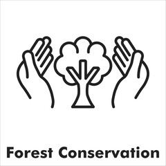 Fototapeta premium Forest Conservation Outline Icon