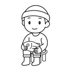 cartoon fisherman illustration
