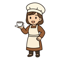 cartoon female cook illustration