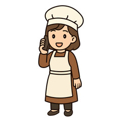cartoon female cook illustration