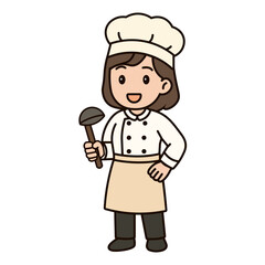cartoon female chef illustration
