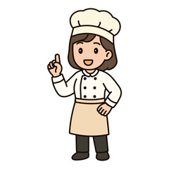 cartoon female chef illustration