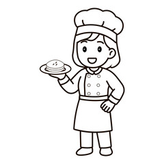 cartoon female chef illustration
