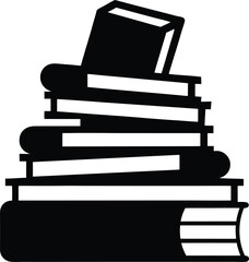 stack of books vector illustration on transparent background