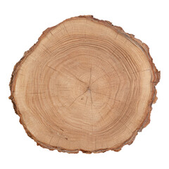 Fototapeta premium Isolated Wood Slice with Transparent Background for Design Use