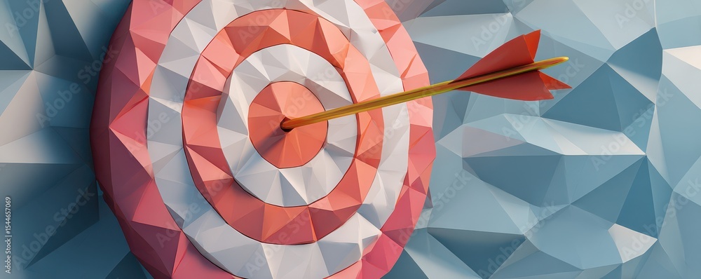 Aufkleber a close-up of a three-dimensional dartboard with an arrow striking the bullseye, showcasing precisio