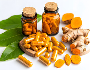 Turmeric supplement capsules – natural health product for inflammation support, immunity boost, and daily wellness routines