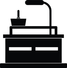 vector illustration of a black silhouette of a printer