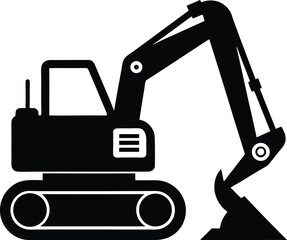 excavator vector illustration on transparent background