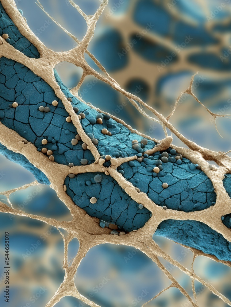 Aufkleber Intricate Clay Network of Nerves Showcases Harmony Between Nature and Science in a Vivid and Detailed Structure