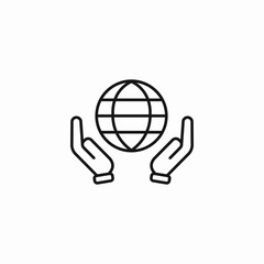 globe in hands icon sign vector