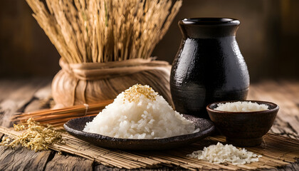 Sake and Japanese rice