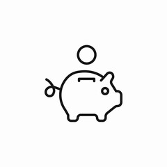 piggy bank coin icon sign vector