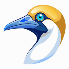Stylized gannet head profile illustration