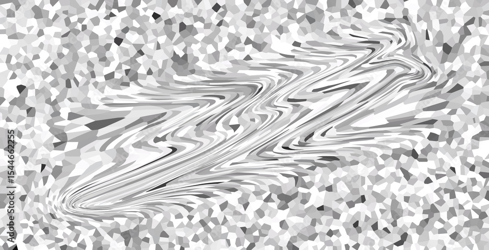 Poster abstract metal background with a chrome gray pattern of 3d alphabet letters and wave textures