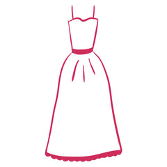 hand drawn line style. Perfect for decorate a dress salon, wedding invitation or a fashion blog