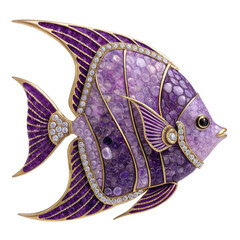 Ornate purple and gold fish figurine
