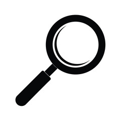 Magnifying Glass Silhouette in Black for Search, Investigation, and Detective Themes