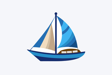 sailboat on white background