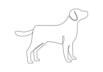  Single line art dog illustration 