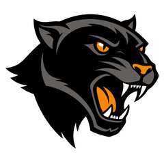 Obraz premium Aggressive black panther head mascot design