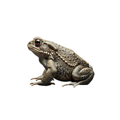Fototapeta premium Detailed closeup of a brown toad on white background