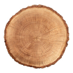 Fototapeta premium Isolated Transparent Wooden Log Cut with Natural Patterns on Background