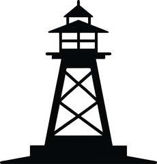 Naklejka premium Coastal Lighthouse Guiding Light Illustration
