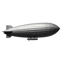 Vintage Zeppelin Airship Illustration in Retro Black and White Halftone Newspaper Print Style