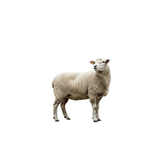 Fototapeta premium Single adult sheep isolated on white background