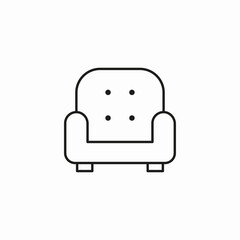 upholstered armchair seat icon sign vector