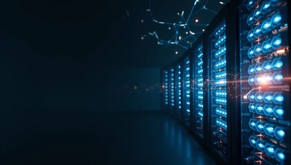 Digital network connections and server racks in a data center environment