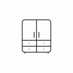 wardrobe closet drawers icon sign vector