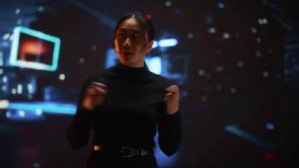 Engaging cybersecurity expert presents innovative strategies at tech conference