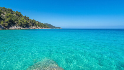 Fototapeta premium Seascape, clear water and rocks.