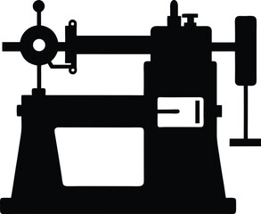 Vintage Industrial Machine A Silhouette Illustration of Classic Machinery