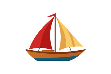 sailing boat isolated on white