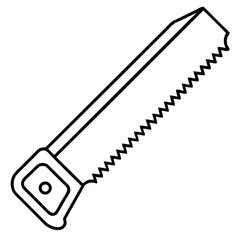 Minimalist Handsaw Line Art Illustration