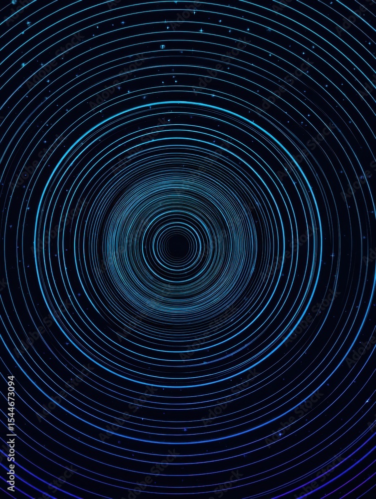 Poster radiating concentric circles evoke a sense of calm and tranquility in a dark space during the evenin