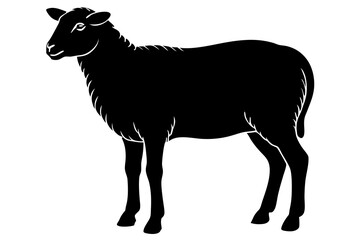 Silhouette Vector Art Illustration of Livestock Animal for Farm Theme	