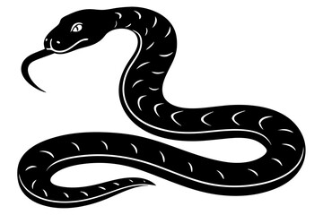 Silhouette Vector Art Illustration of Artistic Snake Design with Slithering Movement