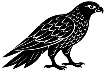 Silhouette Vector Art Illustration of Geometric Falcon Icon